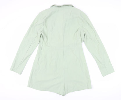 Boohoo Women's Green Cotton Jumpsuit, Size 14