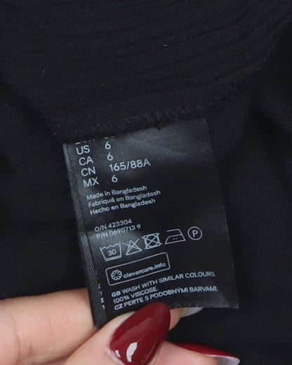 H&M Women's Black Slip Dress, Size 10, Casual Summer