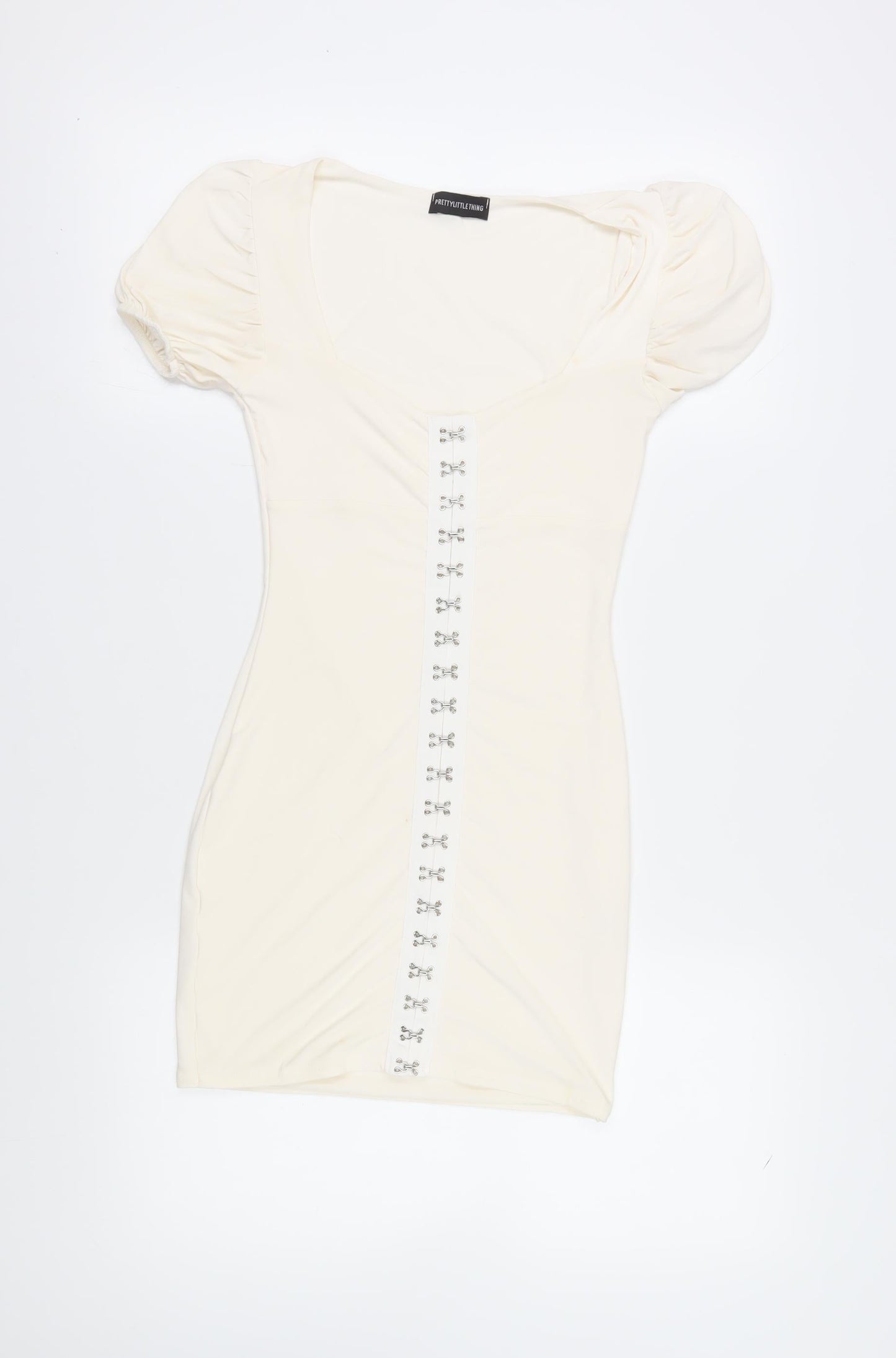 PrettyLittleThing Womens Ivory Bodycon Dress Size 4