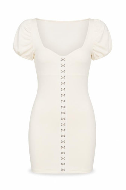 PrettyLittleThing Womens Ivory Bodycon Dress Size 4