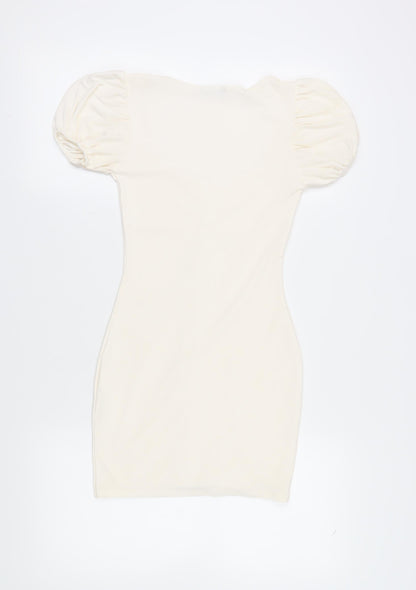 PrettyLittleThing Womens Ivory Bodycon Dress Size 4
