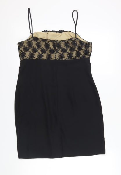Day Meets Night Women's Black Lace Slip Dress, Size 14