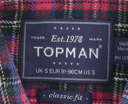 Topman Men's Multicoloured Classic Fit Plaid Shirt - S