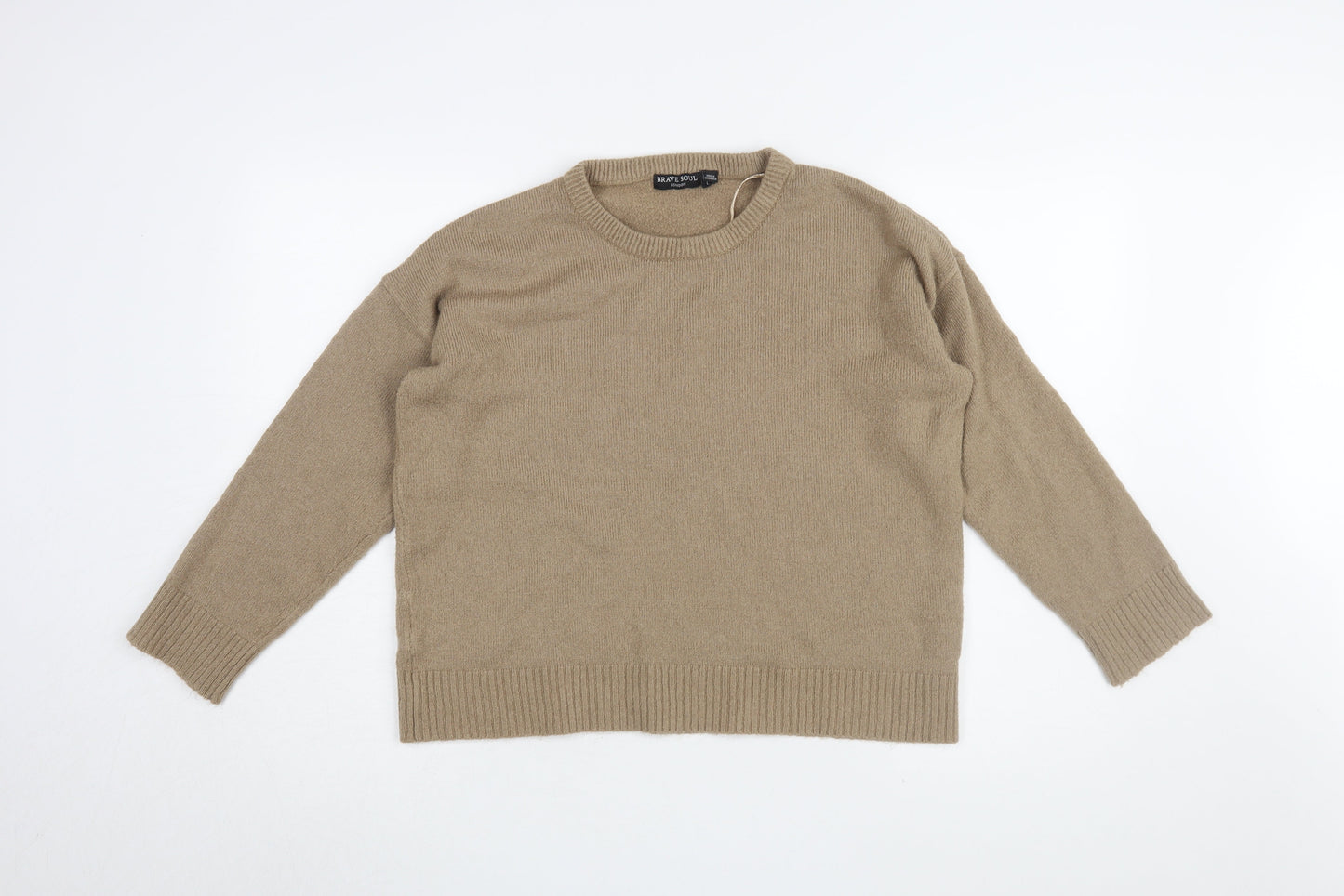 Womens UK Size L Brave Soul Beige Pullover Jumper