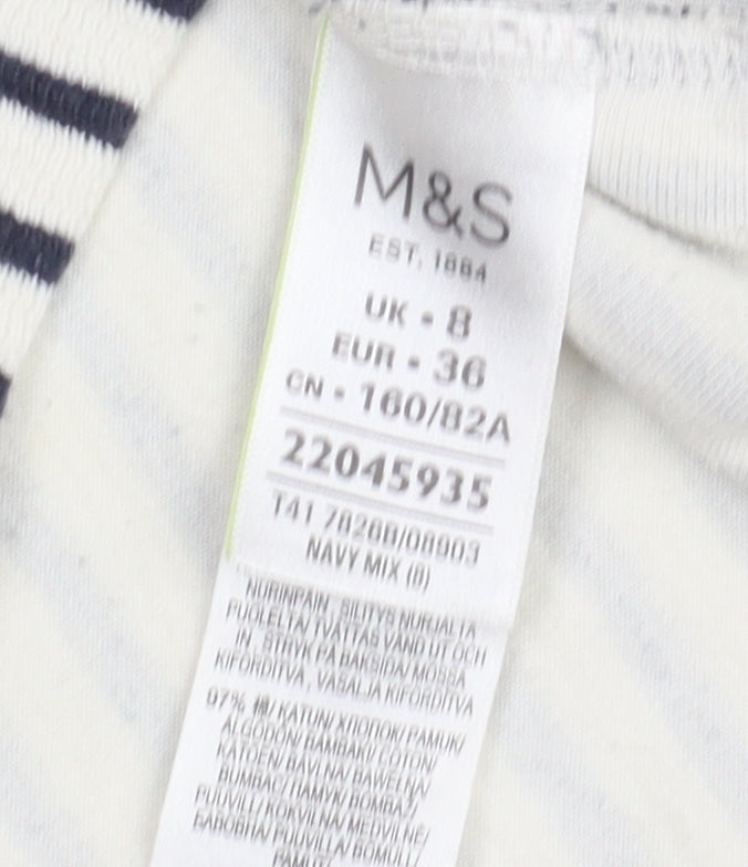 Womens UK Size 8 Marks and Spencer White Basic T-Shirt