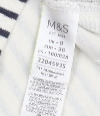 Womens UK Size 8 Marks and Spencer White Basic T-Shirt