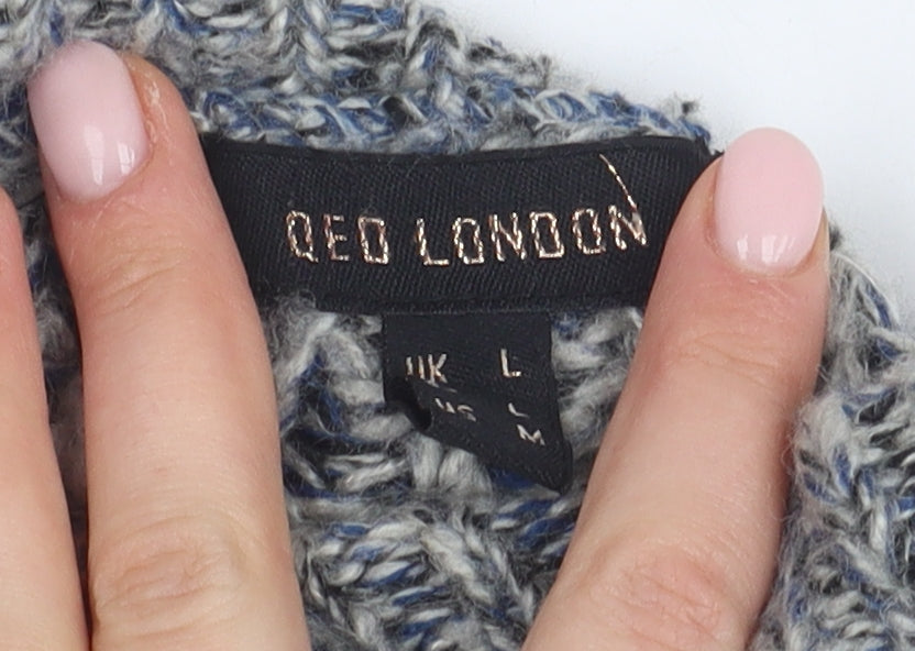 Womens UK Size L QED London Grey Pullover Jumper
