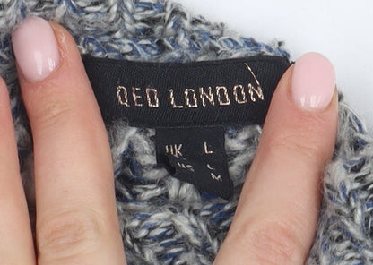 Womens UK Size L QED London Grey Pullover Jumper