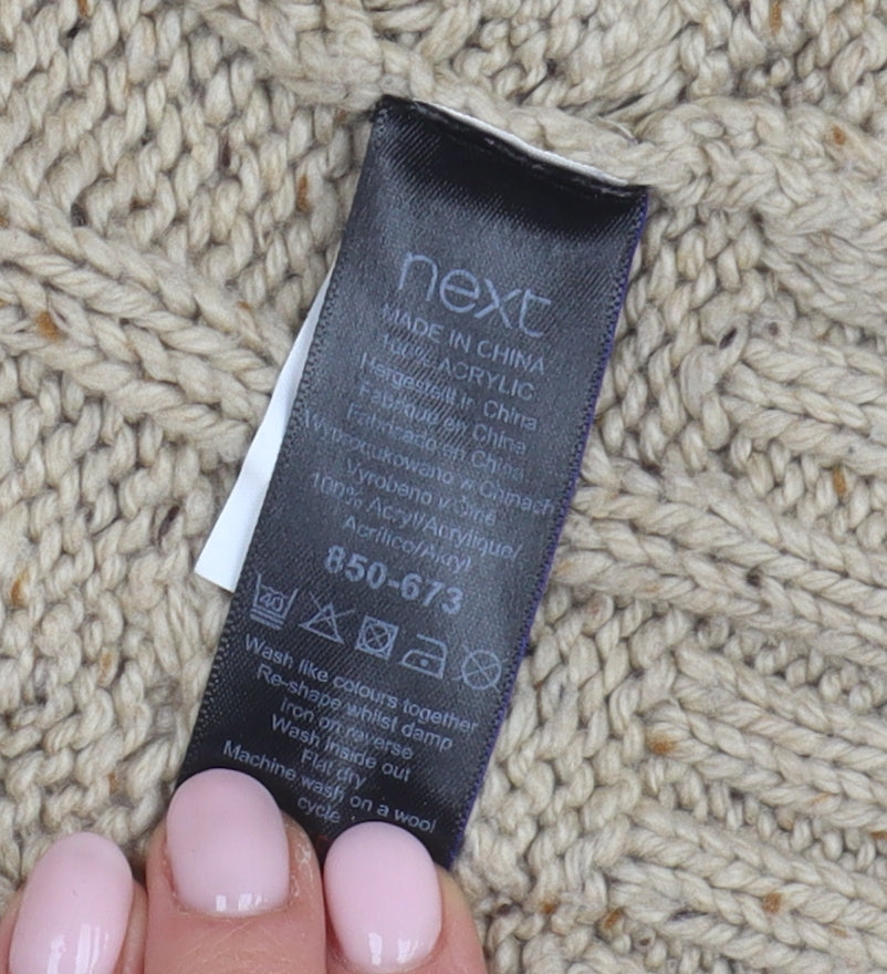 Next Men's Beige Cardigan, S, Cable-Knit Fair Isle