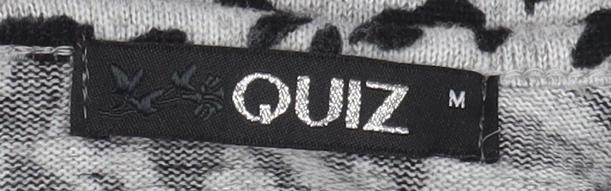 Quiz Women's Grey Animal Print Long Sleeve Top M