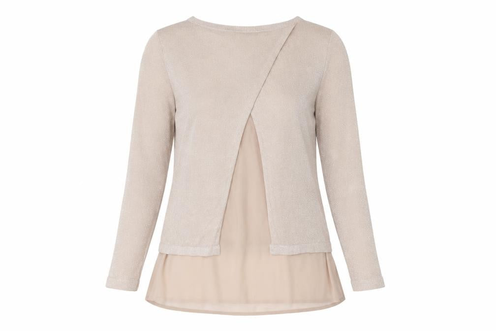 Wallis Women's Beige Long Sleeve Woven Top Size 12