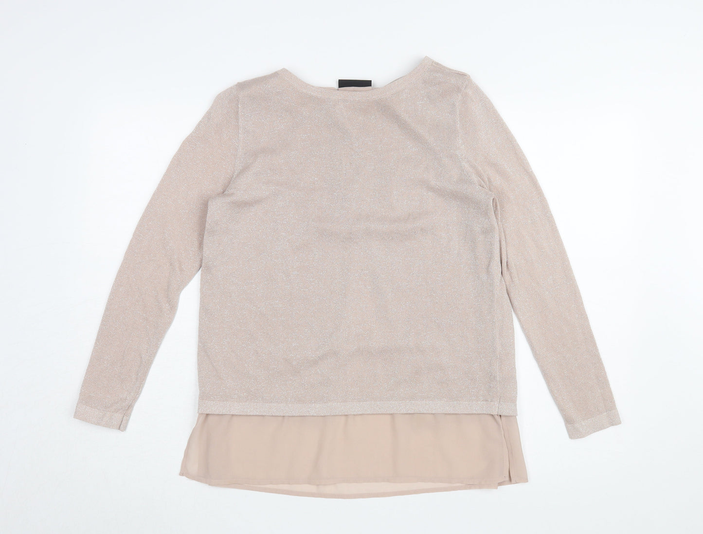 Wallis Women's Beige Long Sleeve Woven Top Size 12