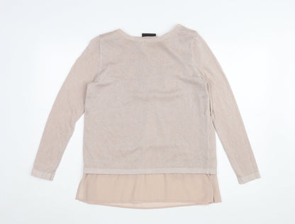 Wallis Women's Beige Long Sleeve Woven Top Size 12
