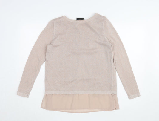Wallis Women's Beige Long Sleeve Woven Top Size 12
