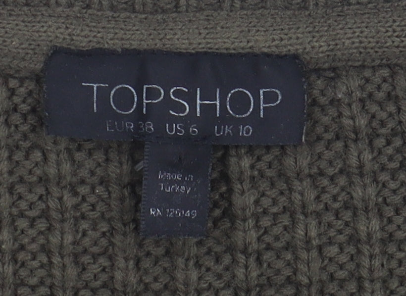 Womens UK Size 10 Topshop Green Jumper Jumper