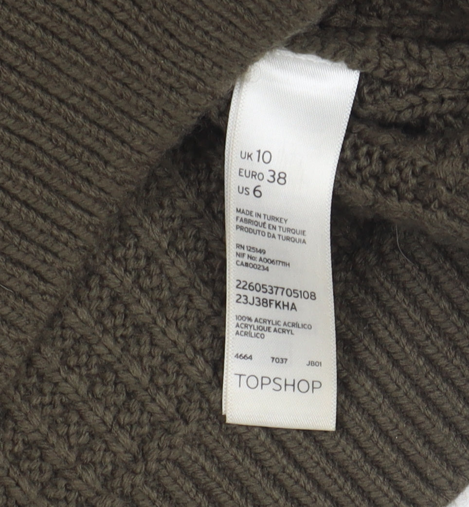 Womens UK Size 10 Topshop Green Jumper Jumper