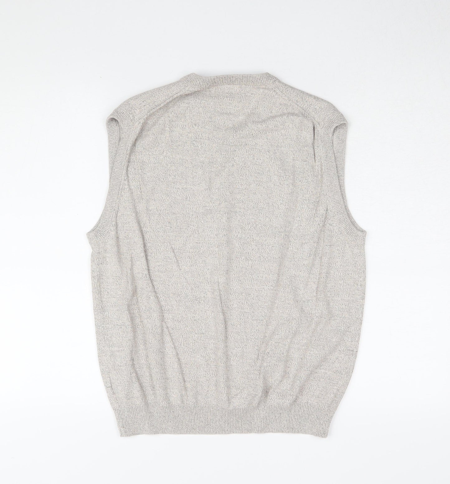 Marks and Spencer Men's Beige Cotton V-Neck Vest M