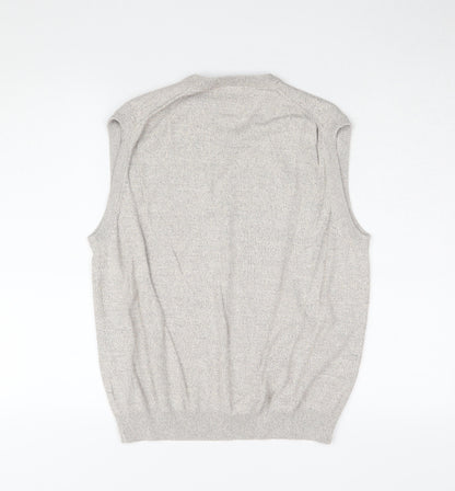 Marks and Spencer Men's Beige Cotton V-Neck Vest M