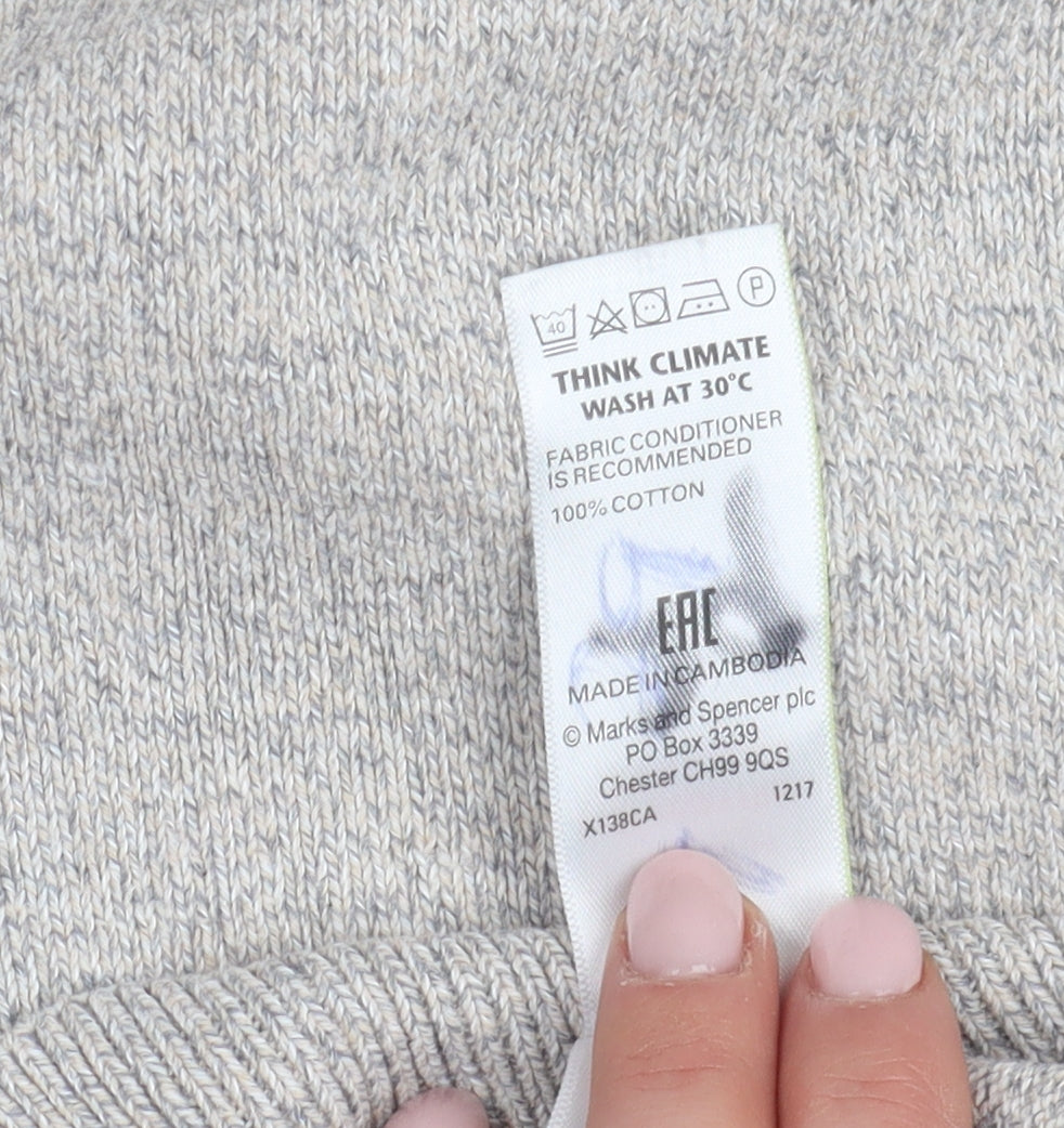 Marks and Spencer Men's Beige Cotton V-Neck Vest M