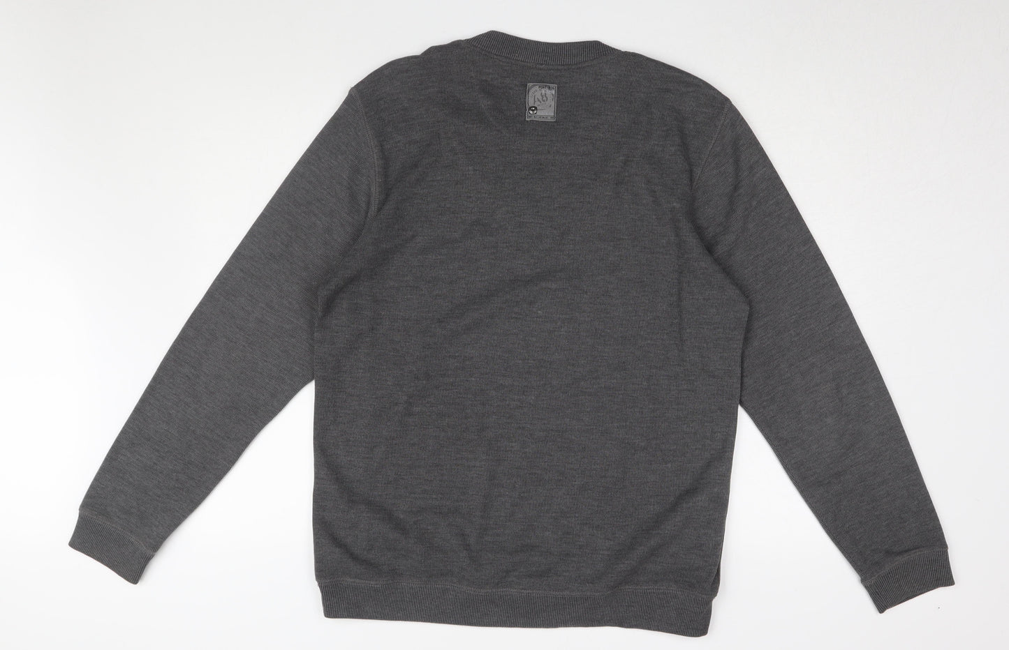 Next Men's Grey Long Sleeve V-Neck T-Shirt, Size L