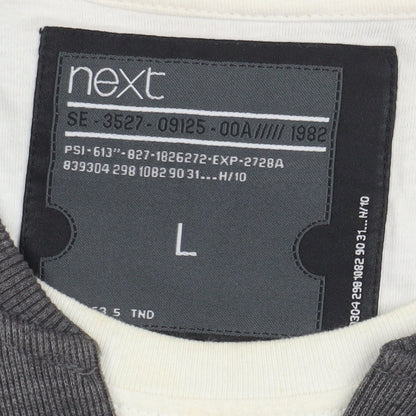 Next Men's Grey Long Sleeve V-Neck T-Shirt, Size L