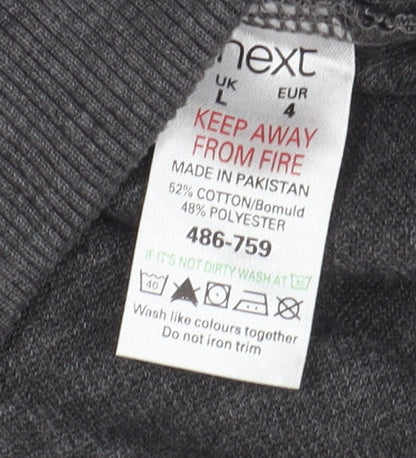 Next Men's Grey Long Sleeve V-Neck T-Shirt, Size L