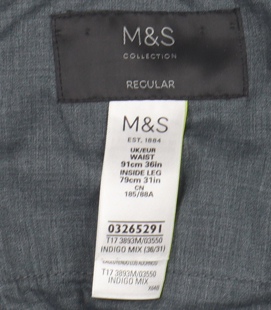 Marks and Spencer Men's Blue Dress Pants Size L
