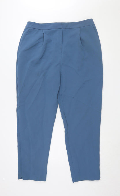 Womens UK Size 16 Topshop Regular Fit Dress Pants Blue Trousers