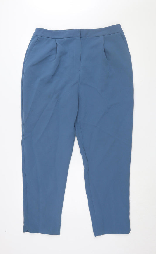 Womens UK Size 16 Topshop Regular Fit Dress Pants Blue Trousers