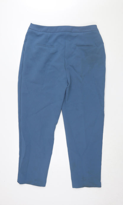 Womens UK Size 16 Topshop Regular Fit Dress Pants Blue Trousers