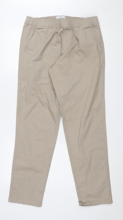 Matalan Men's Beige Chino Trousers, 32R, Regular Fit