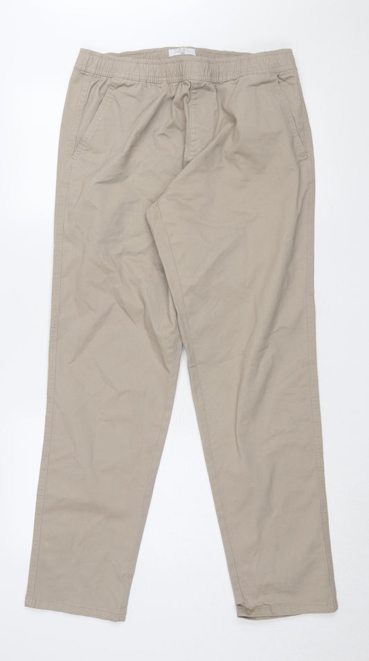 Matalan Men's Beige Chino Trousers, 32R, Regular Fit