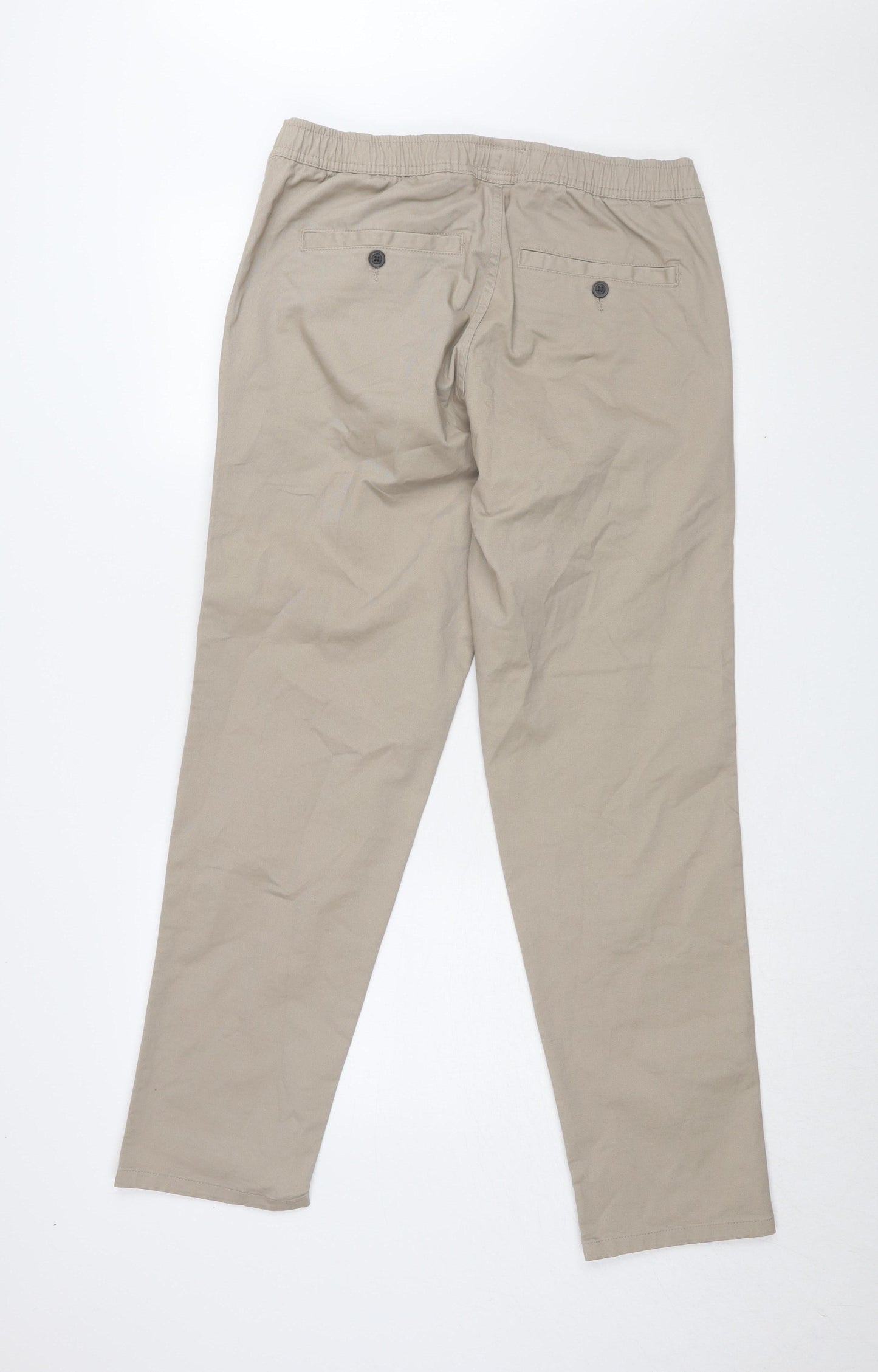 Matalan Men's Beige Chino Trousers, 32R, Regular Fit