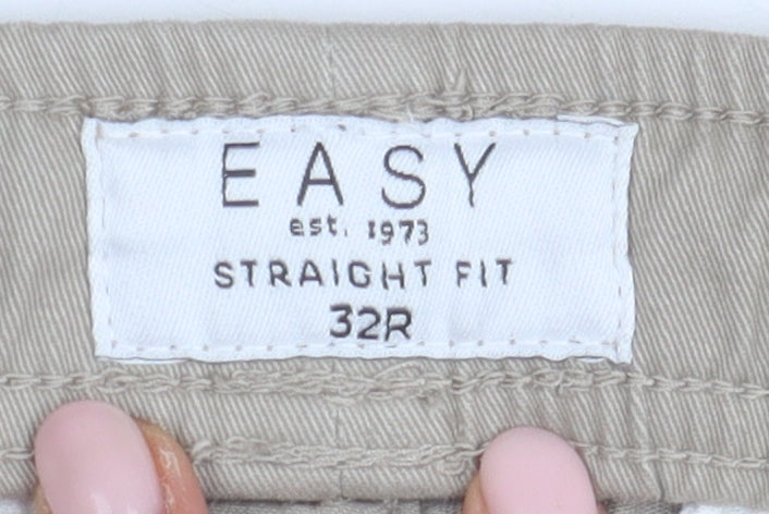 Matalan Men's Beige Chino Trousers, 32R, Regular Fit