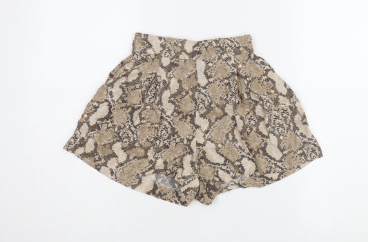 H&M Women's Brown Animal Print Culotte Shorts Size 6