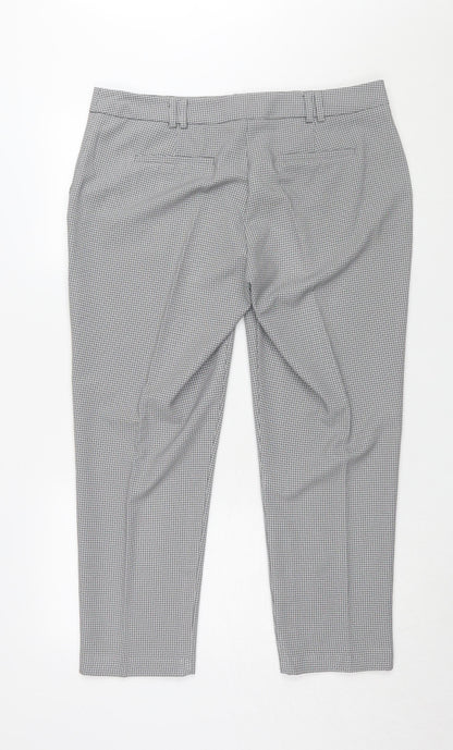 Womens UK Size 16 Dorothy Perkins Regular Fit Cropped Grey Trousers