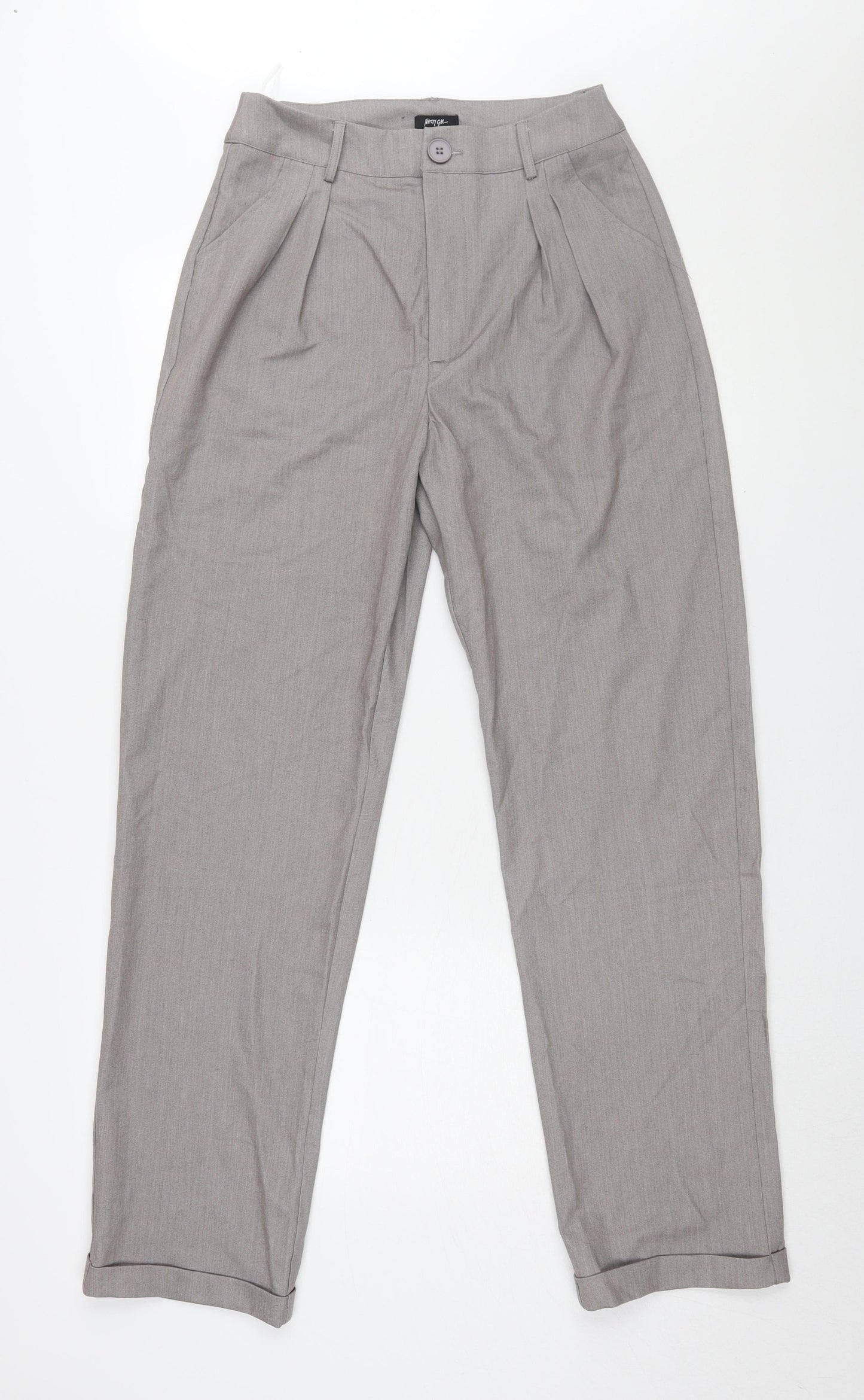 Womens UK Size 10 Nasty Gal Regular Fit Dress Pants Grey Trousers