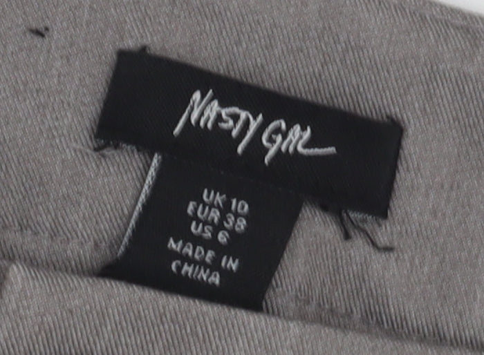 Womens UK Size 10 Nasty Gal Regular Fit Dress Pants Grey Trousers
