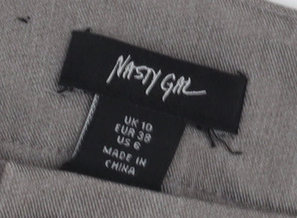 Womens UK Size 10 Nasty Gal Regular Fit Dress Pants Grey Trousers
