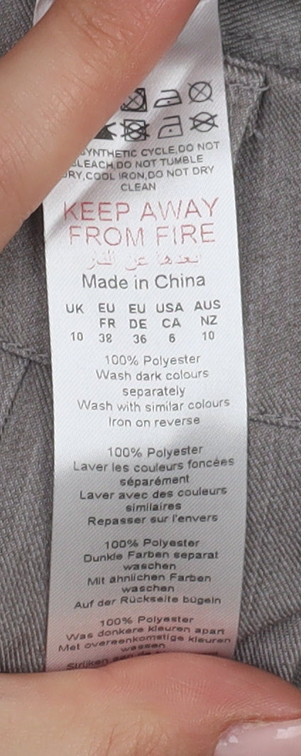Womens UK Size 10 Nasty Gal Regular Fit Dress Pants Grey Trousers
