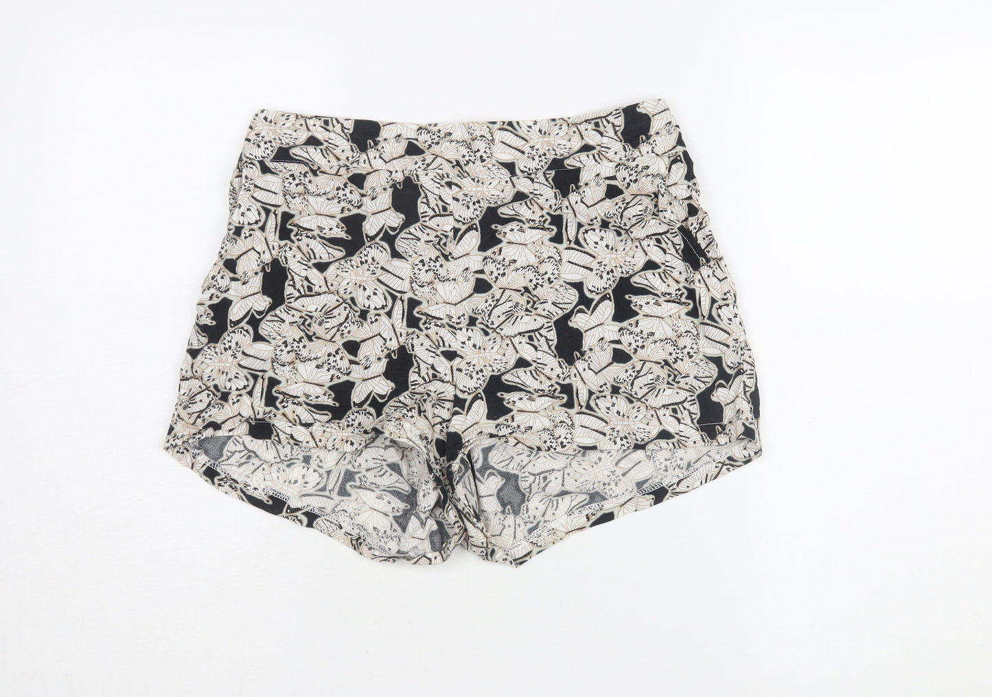 Boohoo Women's Black & White Floral Shorts, Size 12