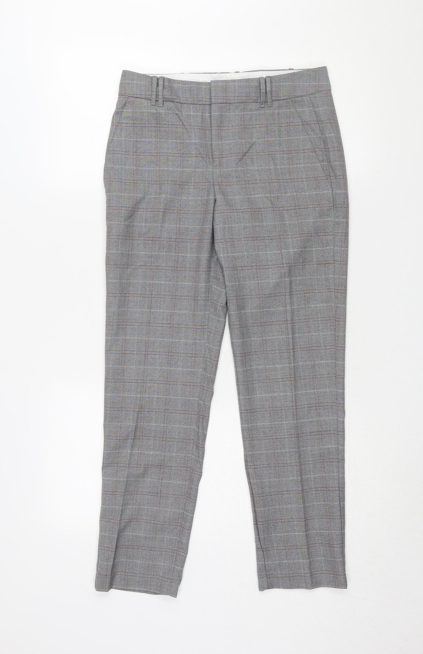 Mango Grey Check Dress Pants, Size 6, Women's Formal