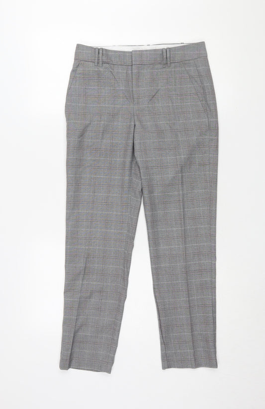 Mango Grey Check Dress Pants, Size 6, Women's Formal