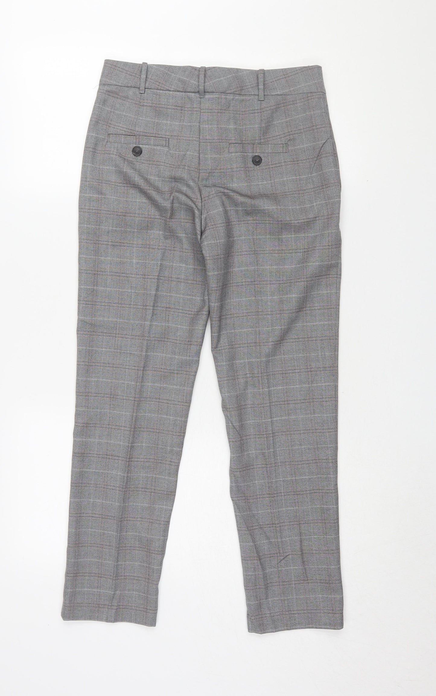 Mango Grey Check Dress Pants, Size 6, Women's Formal