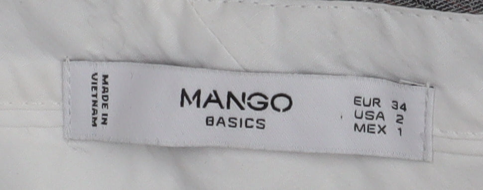 Mango Grey Check Dress Pants, Size 6, Women's Formal