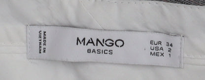 Mango Grey Check Dress Pants, Size 6, Women's Formal