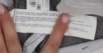 Mango Grey Check Dress Pants, Size 6, Women's Formal