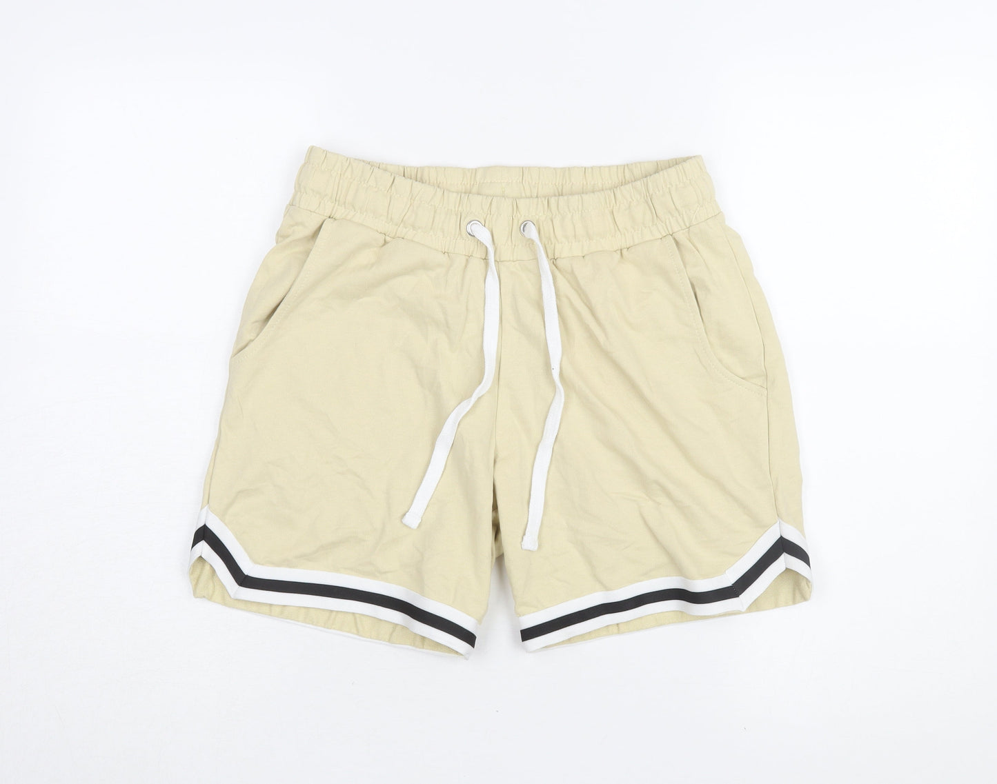 boohooMAN Men's Beige Sweat Shorts, Size S, Summer