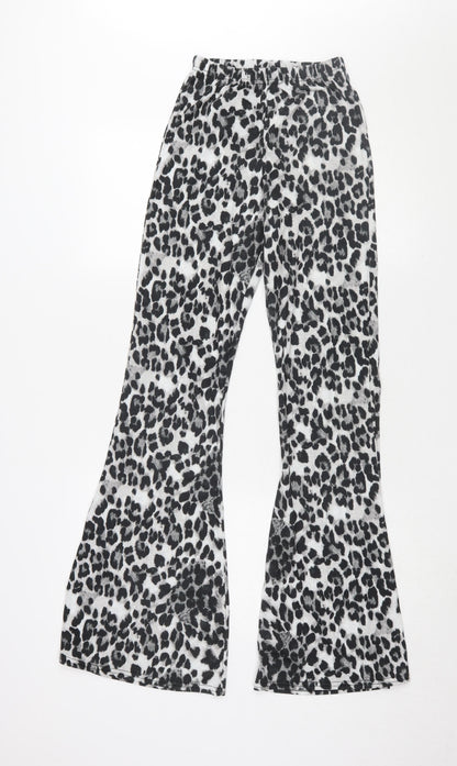 Womens UK Size 6 PRETTYLITTLETHING Regular Fit Flared Multicoloured Trousers