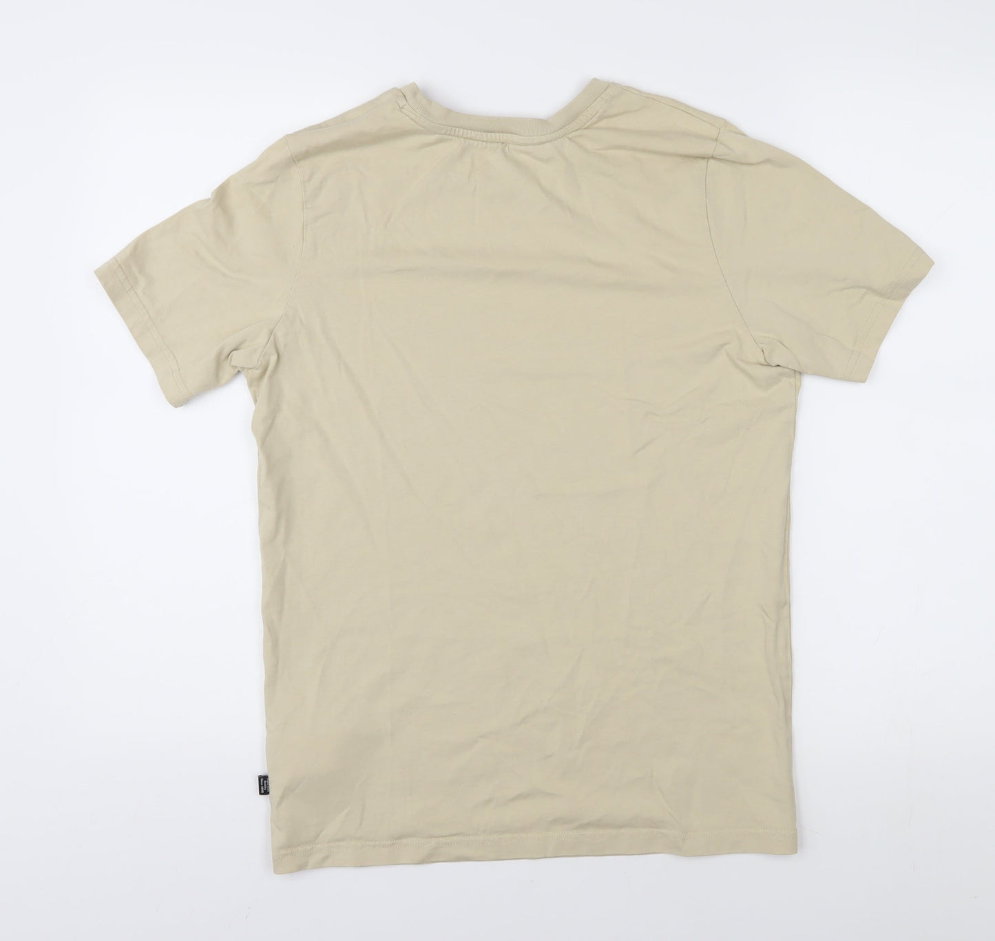 Puma Men's Beige Cotton Crew Neck T-Shirt S